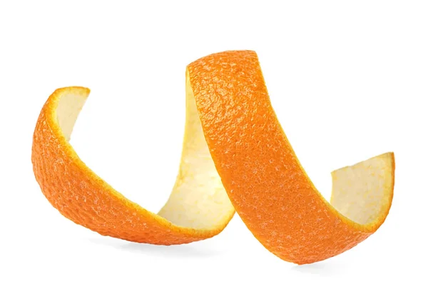 Fehér Alapon Izolált Narancshéj — Stock Fotó