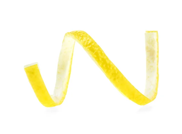 Zitronenschale Oder Zitronenschale Auf Weißem Hintergrund — Stockfoto