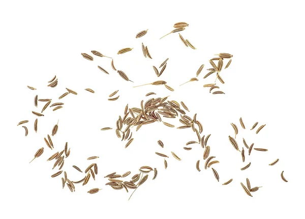 Cumin Caraway Seeds Isolated White Background Top View — Stock Photo, Image