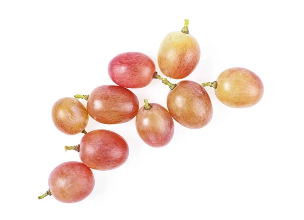 Pink Grapes Isolated White Background Top View — Stock Photo, Image