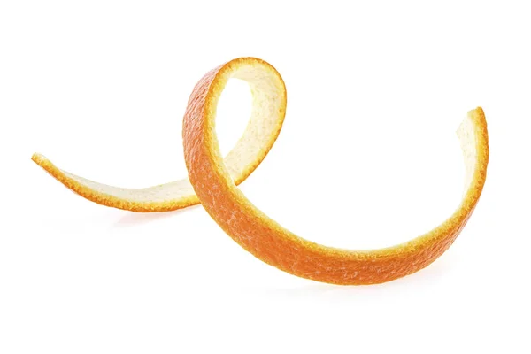 Cáscara Naranja Sobre Fondo Blanco — Foto de Stock
