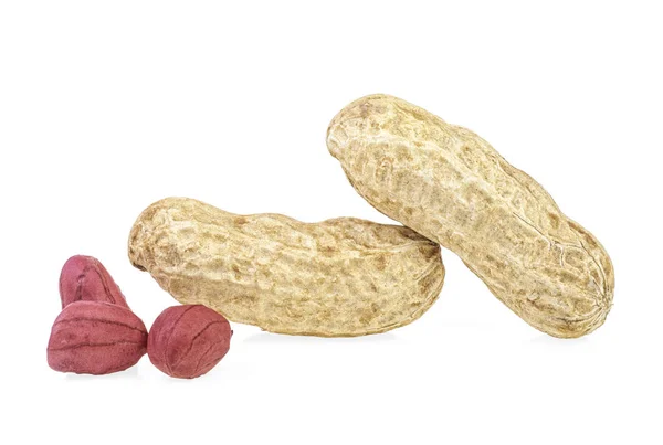 Raw Peanuts White Background Healthy Snack — Stock Photo, Image