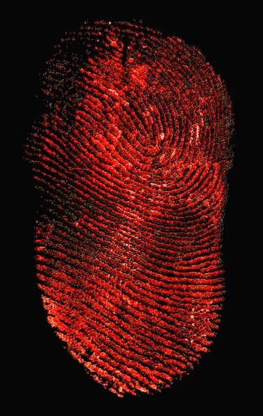 Red Fingerprint Black Background — Stock Photo, Image