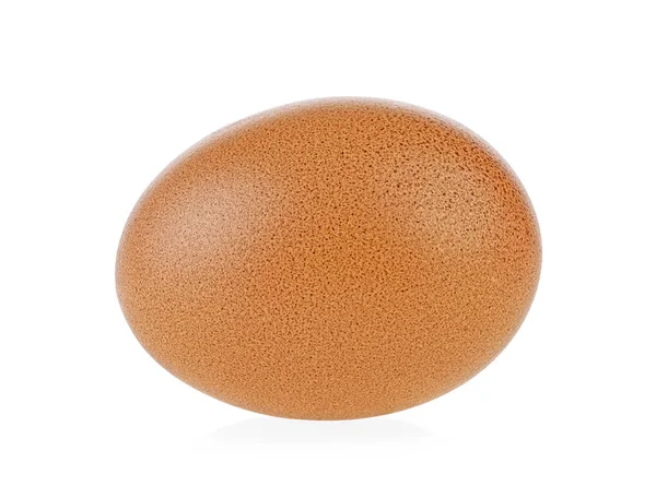 Tek Kahverengi Tavuk Yumurtası Beyaz Arka Planda Izole Edilmiş — Stok fotoğraf