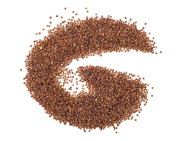 Červená Quinoa Semena Izolovaných Bílém Pozadí Pohled Shora — Stock fotografie