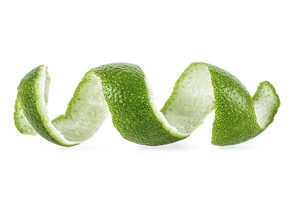 Färsk Lime Skal Isolerad Vit Bakgrund Hälsosam Mat — Stockfoto