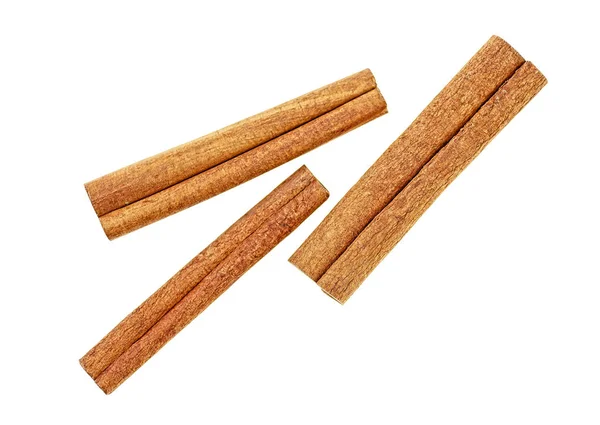 Top View Cinnamon Sticks Isolated White Background — Stock Photo, Image