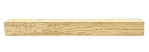 Дерев'яна дошка ізольована на білому тлі. Дубовий дерев'яний брус . — стокове фото