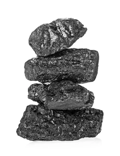 Hromada uhlí izolovaných na bílém pozadí — Stock fotografie