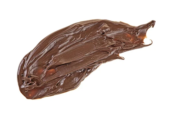 Krim coklat hazelnut diisolasi pada latar belakang putih — Stok Foto