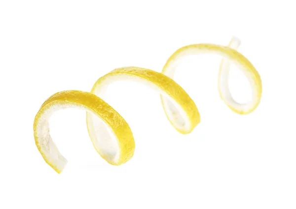Citromhéj, vagy a citrom csavar fehér háttér — Stock Fotó