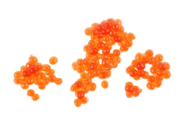 Caviar rojo sobre fondo blanco, vista superior . —  Fotos de Stock