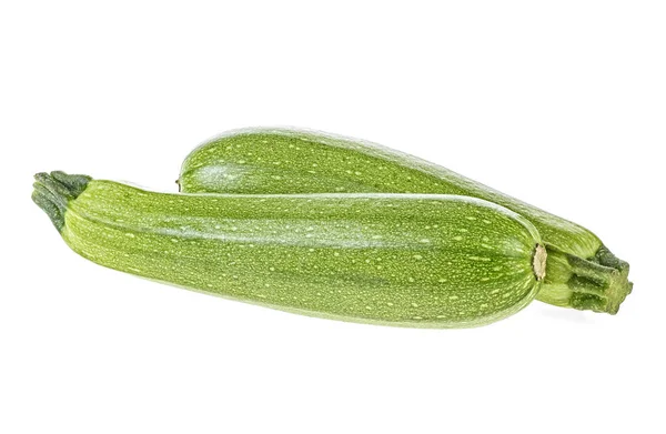 Due zucchine isolate su fondo bianco — Foto Stock
