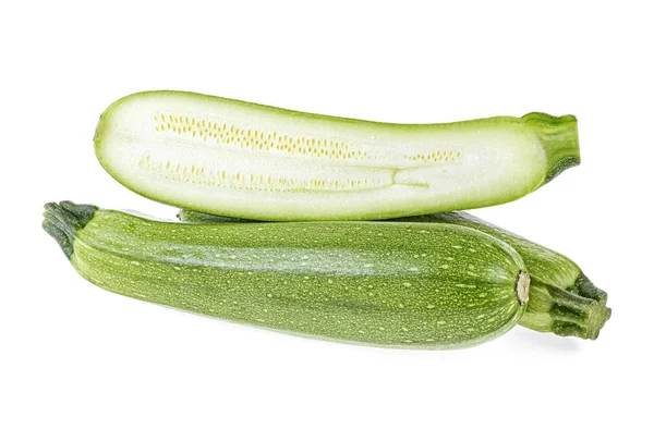 Zucchine fresche isolate su fondo bianco — Foto Stock