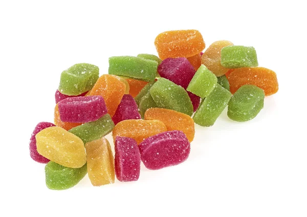 Heap of sweet jelly candies isolated on a white background — Stock Photo, Image
