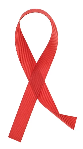 Red Awareness Ribbon on a white background — Stock Photo, Image