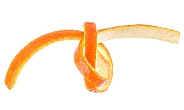 白い背景に分離されたジューシーなフレッシュオレンジピール、ビューティー hea — ストック写真