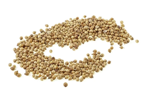 Koriander zaden geïsoleerd op een witte achtergrond — Stockfoto