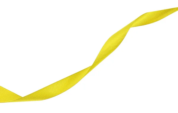 Yellow gold ribbon isolated on a white background — Stock Photo, Image