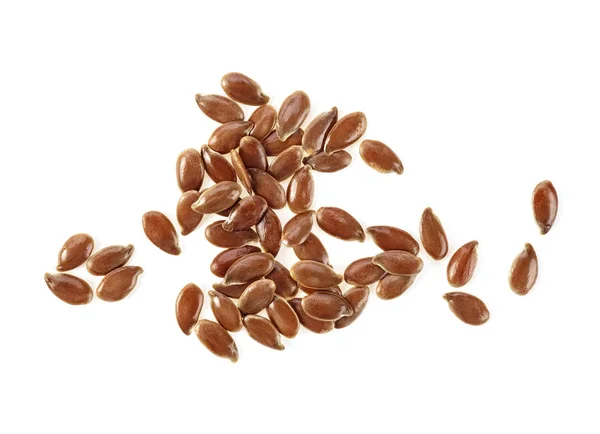 Flax seeds isolated on white background. Top view. — Stock Photo, Image