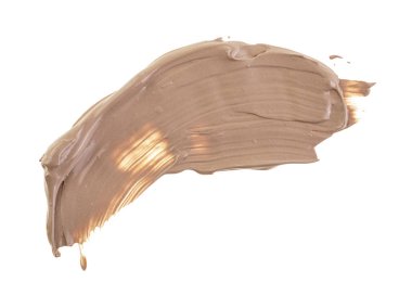 Beyaz izole kremsi temel hafif bej makyaj smear 