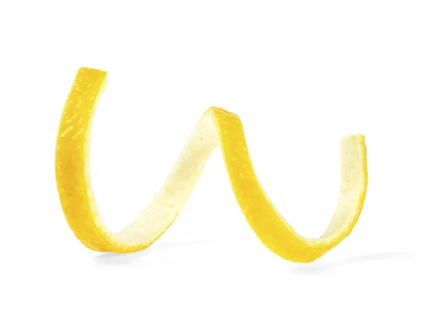 Citromhéj izolált fehér alapon. Citrus Twist héj. — Stock Fotó