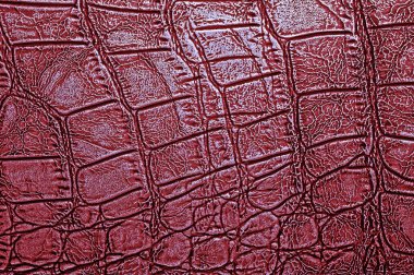 Kırmızı timsah deri doku arka plan, closeup.