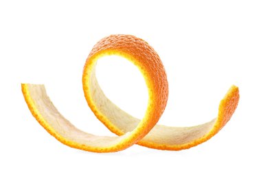 Beyaz bir arka planda turuncu deri. C vitamini.