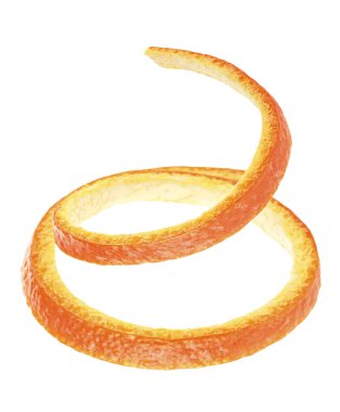 Beyaz bir arka plan üzerinde izole portakal kabuğu