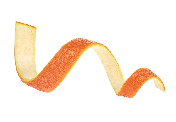 Buccia di frutta fresca arancione su sfondo bianco — Foto Stock