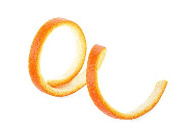 taze portakal kabuğu beyaz arkaplanda izole