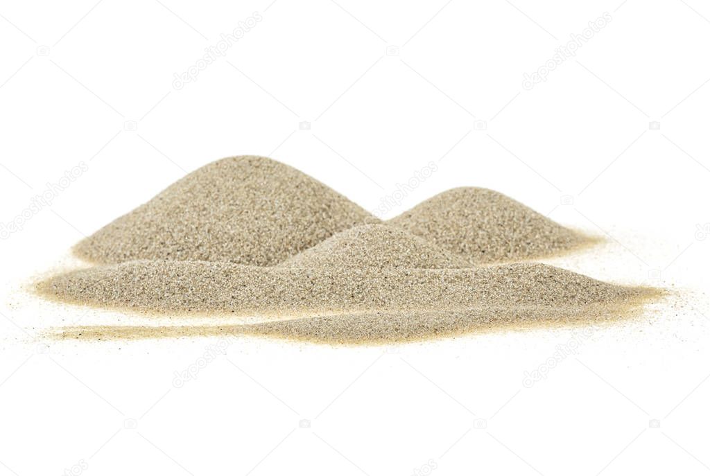 Pile of sand isolated on a white background