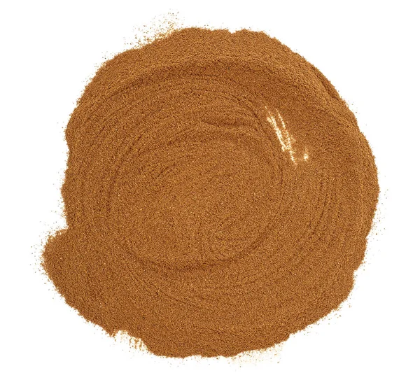 Cinnamon powder isolated on a white background, top view. — Stock Photo, Image