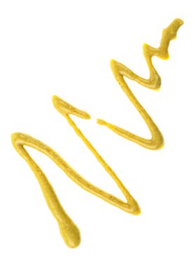 Beyaz arkaplanda hardal sosu