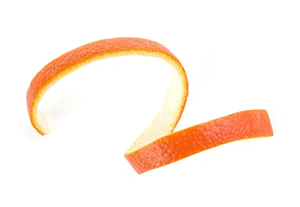 Single orange peel on a white background. Beauty health skin con — Stock Photo, Image