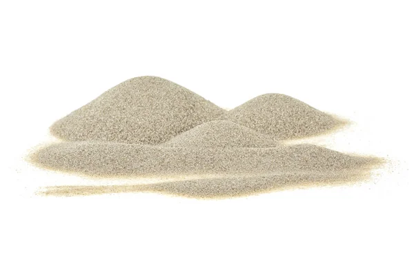 Beyaz arka planda izole kum yığını