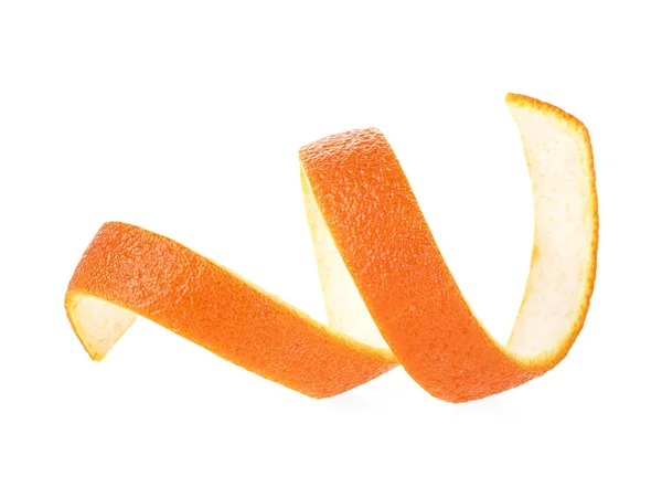Шкірка стиглого апельсина ізольована на білому тлі — стокове фото