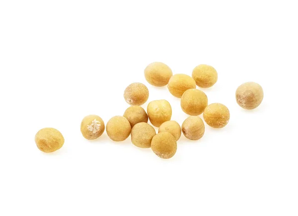 Organiczne żółte nasiona gorczycy izolowane na białym tle. Makro — Zdjęcie stockowe