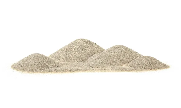Pila di sabbia isolata su sfondo bianco. Sabbia del deserto . — Foto Stock