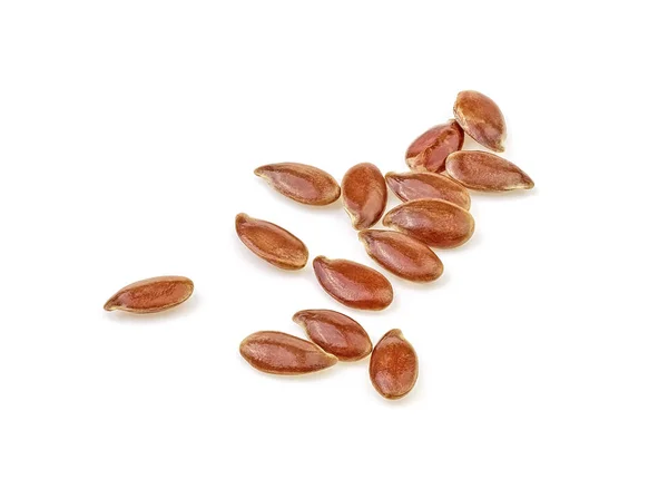 Close up de sementes de linho isoladas em um fundo branco. Dept completo — Fotografia de Stock