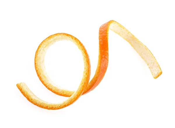 Succosa buccia d'arancia fresca isolata su fondo bianco. Vitamina — Foto Stock