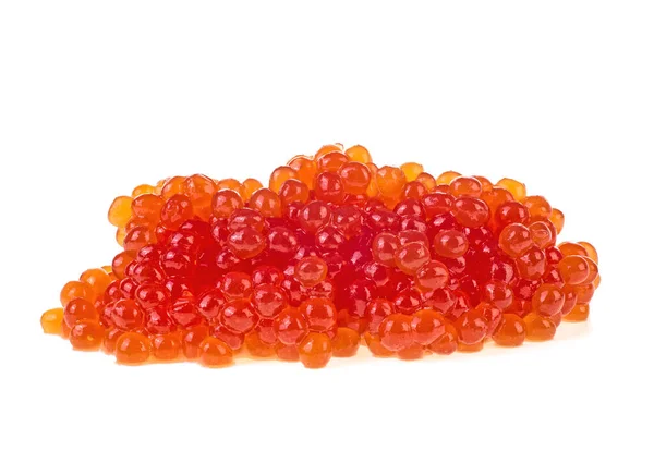 Montón de caviar rojo aislado sobre un fondo blanco — Foto de Stock