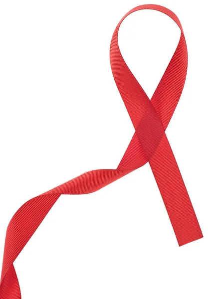 Ayuda a la conciencia cinta roja aislada sobre fondo blanco — Foto de Stock
