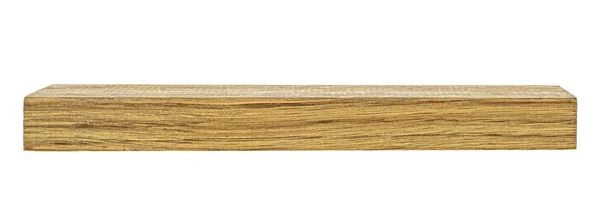 Viga de madera aislada sobre fondo blanco. Tablero de madera. Madera —  Fotos de Stock