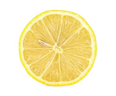Beyaz bir arka plan üzerinde izole limon narenciye olgun dilim.