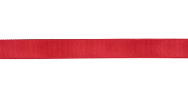 Плоская красная шелковая лента на белом фоне. Гиф — стоковое фото