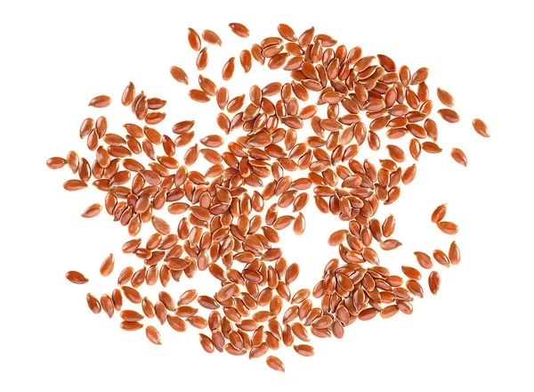 Dried Flax Seeds Isolated White Background Top View Linseeds — Stock Photo, Image