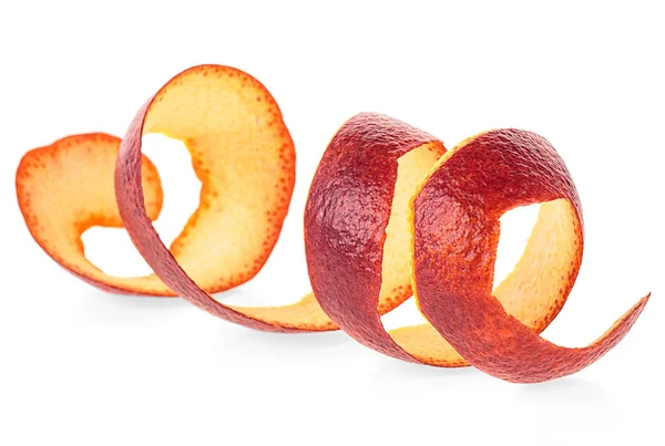 Peel Sicilian Orange Isolated White Background Orange Twist — Stock Photo, Image