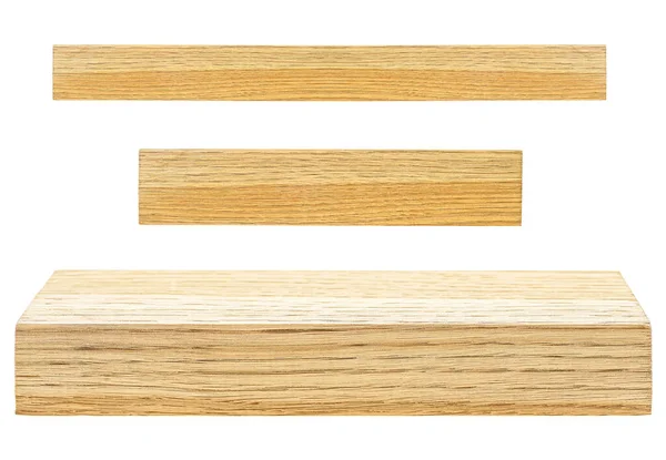 Zestaw Drewnianych Prętów Izolowanych Białym Tle — Zdjęcie stockowe