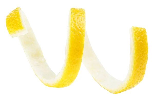 Färsk Citronskal Isolerad Vit Bakgrund Hälsosam Mat Huden Färsk Citron — Stockfoto